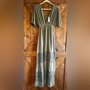 Elegant Gray V-Neck Dress
